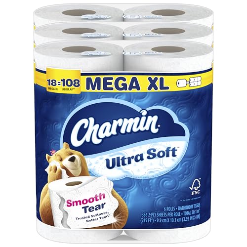 Charmin Ultra Soft Toilet Paper 6 Mega Rolls = 24 Regular Rolls