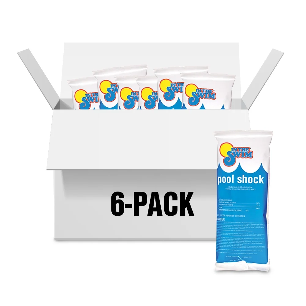 In The Swim Pool Shock – 68% Cal-Hypo Granular Sanitizer for Crystal Clear Water – Defends Against Bacteria, Algae, and Microorganisms - 6 X 1 Pound 25234 6X1