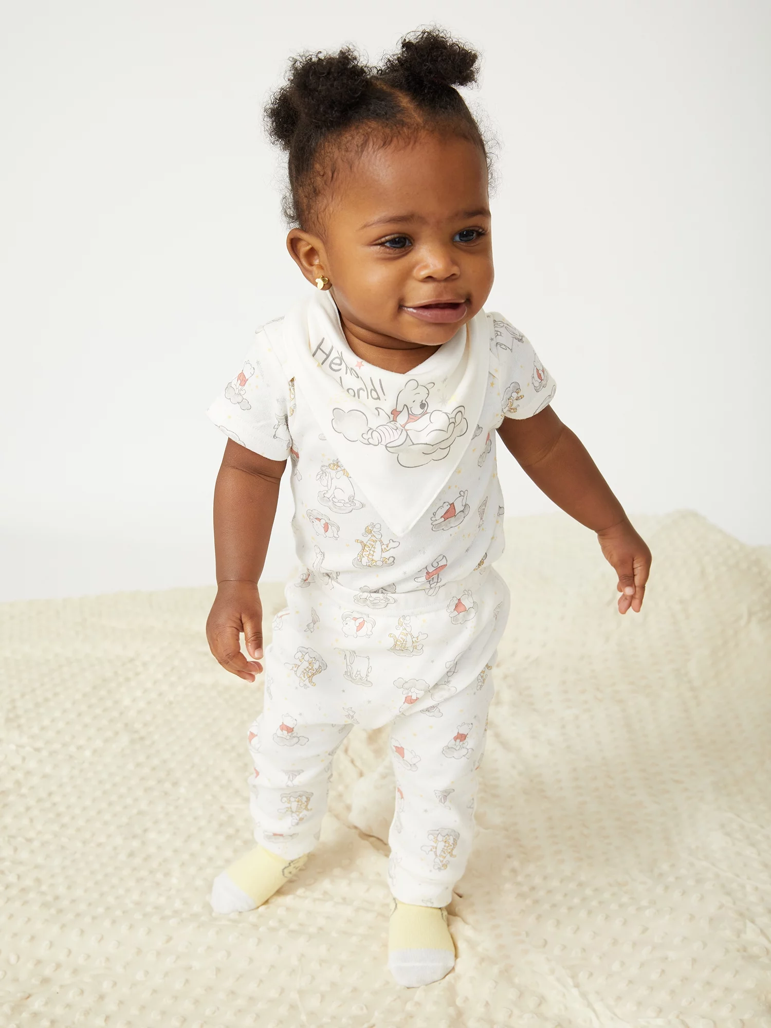 Disney Baby Wishes + Dreams Baby Boys and Girls Unisex Winnie The Pooh Bodysuits and Pants Outfit Set, 9-Piece, Newborn-12 Months