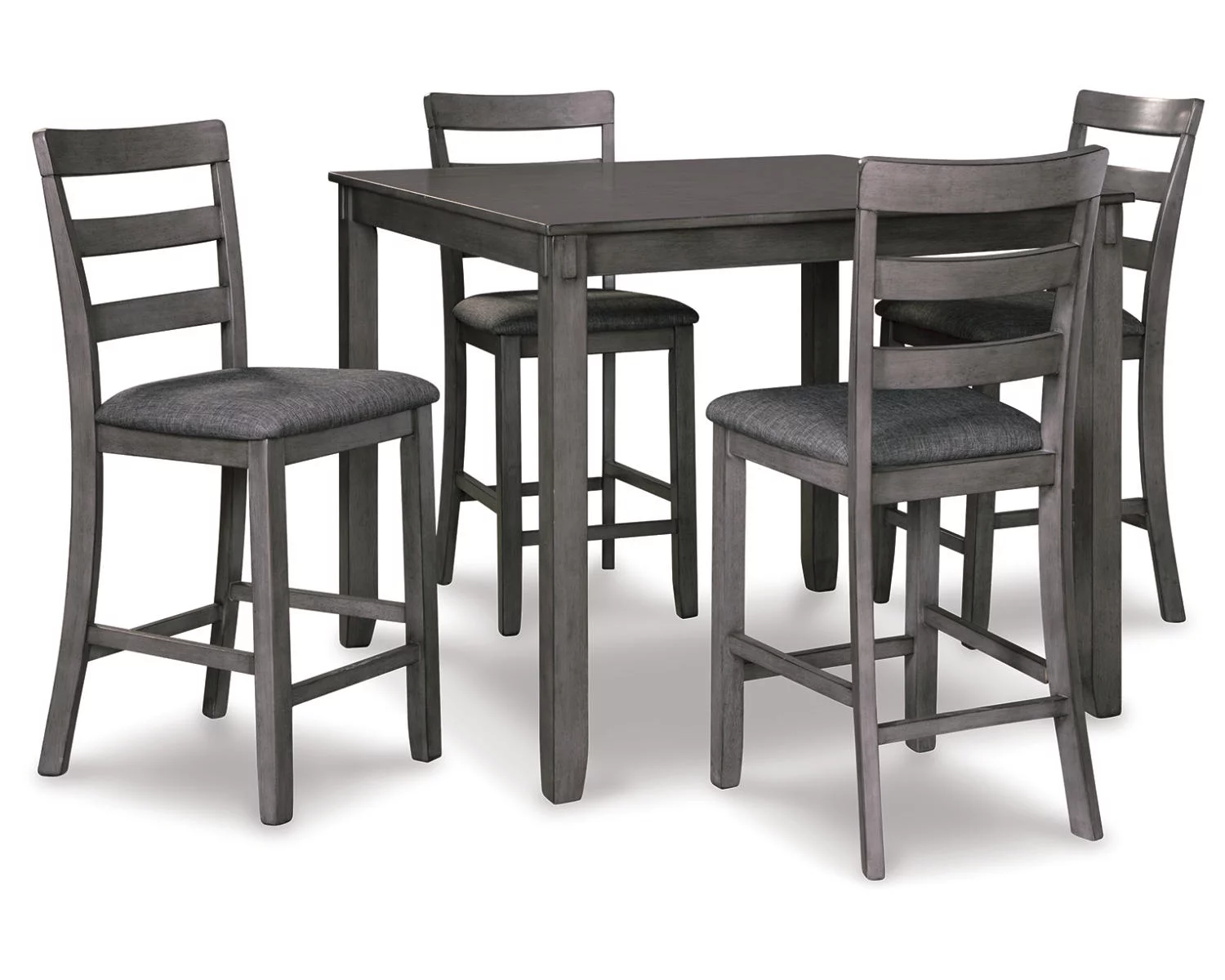 Signature Design by Ashley Casual Bridson Counter Height Dining Table and Bar Stools (Set of 5)  Gray