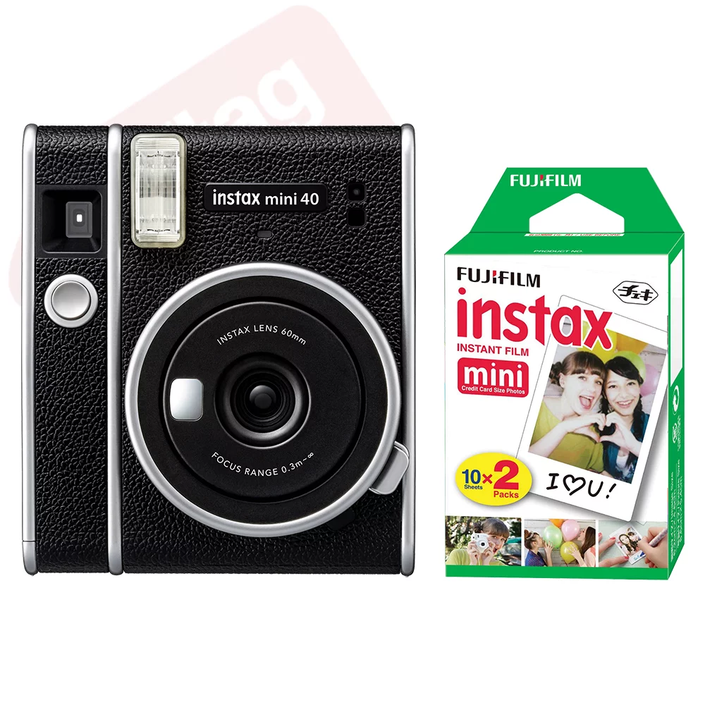 Fujifilm Instax Mini 40 Fuji Instant Film Camera + 20 Sheets Instant Film