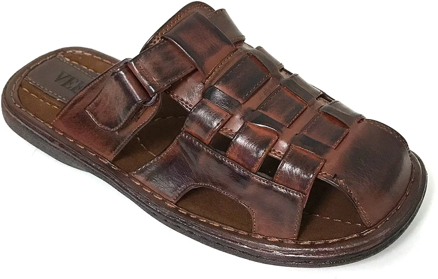 Men's Sandals Slides Closed Toe Hook and Loop Fisherman Flip Flops Slipper