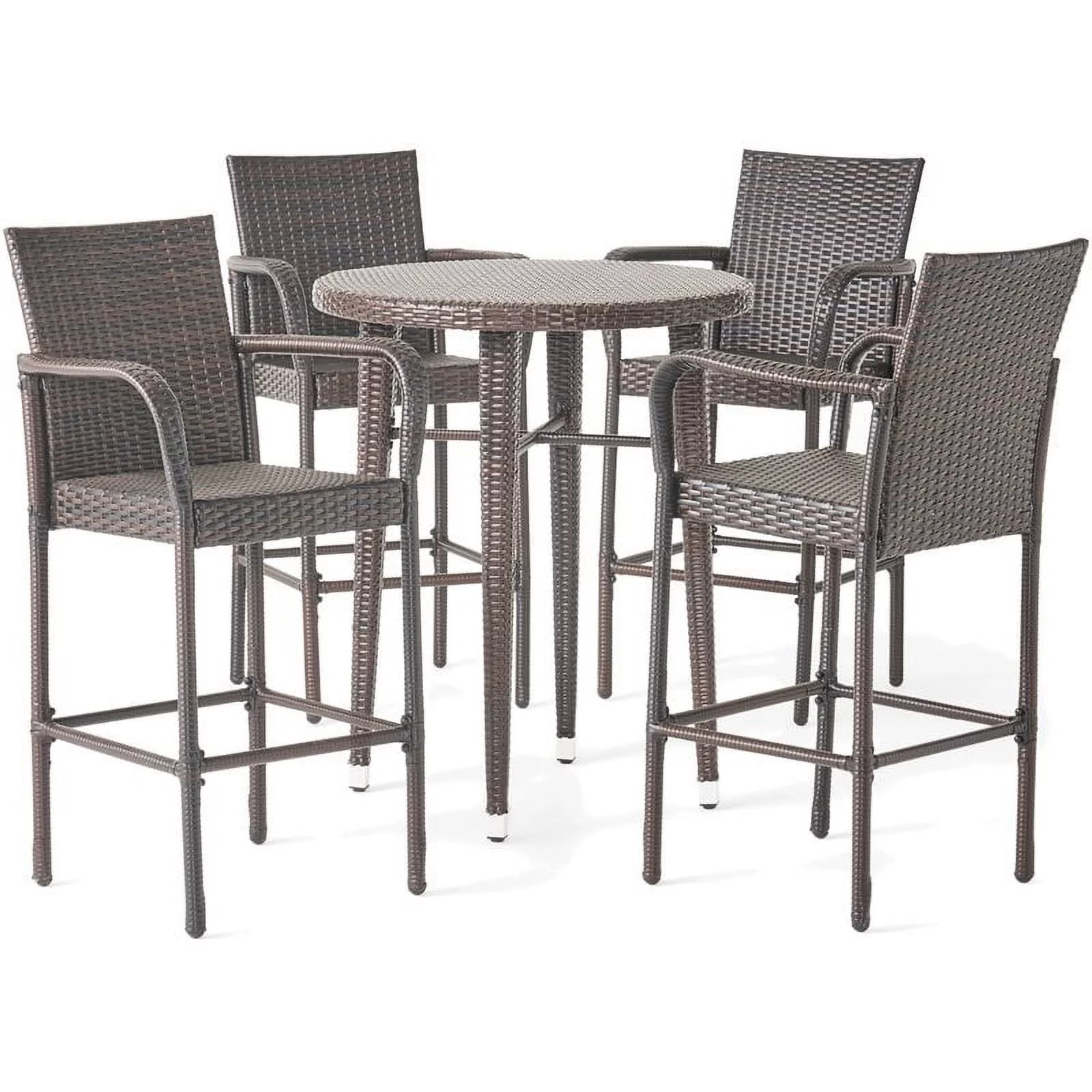 Noble House Patina Outdoor 5-Pc Multi Brown Wicker 32.5