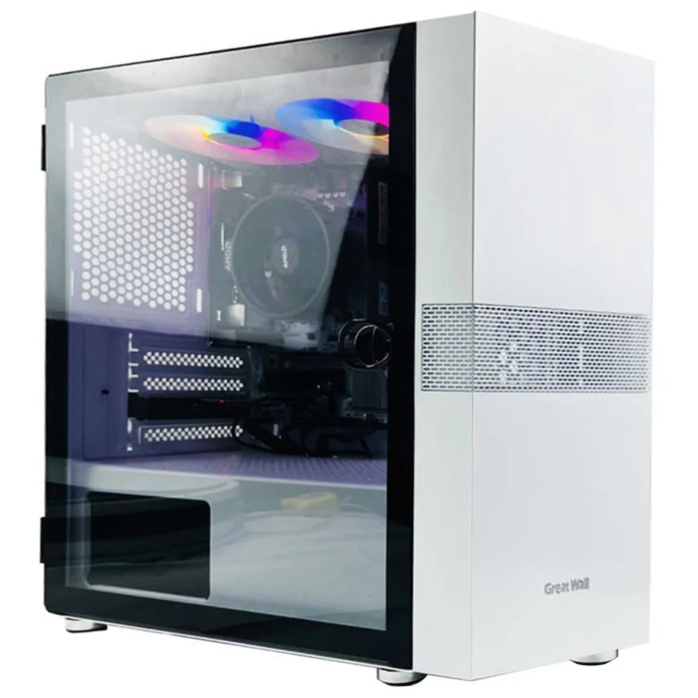 ICEWOLF X7 Gaming Desktop,AMD Ryzen 5 5600G 6 Core 3.9GHz 7nm Up to 4.4GHz,16GB DDR4 3200MHz Ram,Radeon Vega 7,1TB M.2 NVMe Ssd,500W PSU,Windows 11 Pro,WiFi,Rgb fans Gaming PC