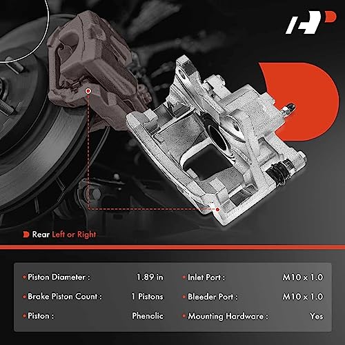 A-Premium Disc Brake Caliper Assembly with Bracket Compatible with Select Dodge and Jeep Models - Wrangler 2007-2017, Wrangler JK 2018, Liberty 2008-2012, Nitro 2007-2011 - Rear Driver and Passenger