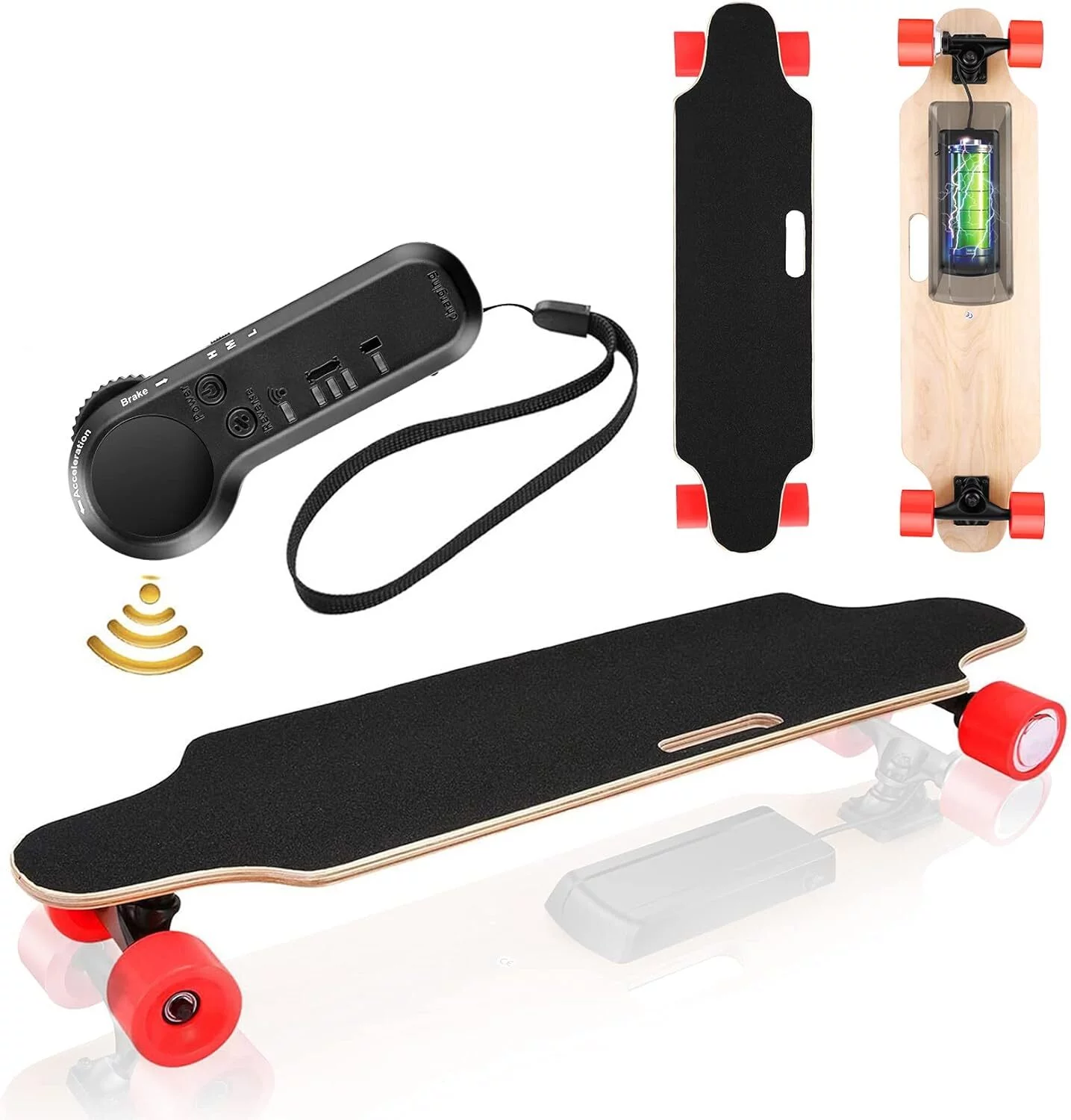350W Electric Skateboards with Remote, 12.4 mph Top Speed & 8 Miles Range, Swappable Battery, Electric Longboard for Adults