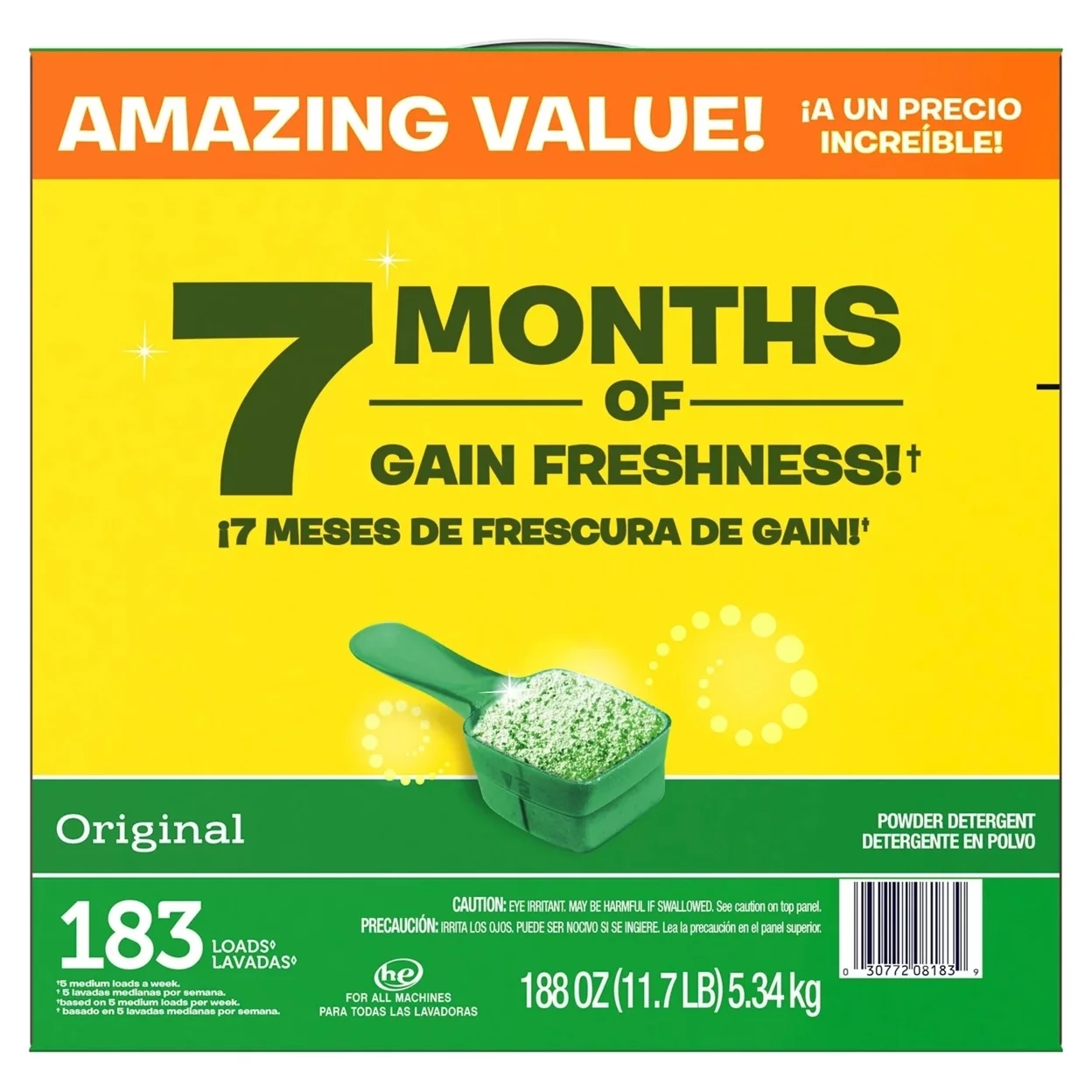 Gain Ultra Powder Laundry Detergent Original (188 Ounce 183 Loads)