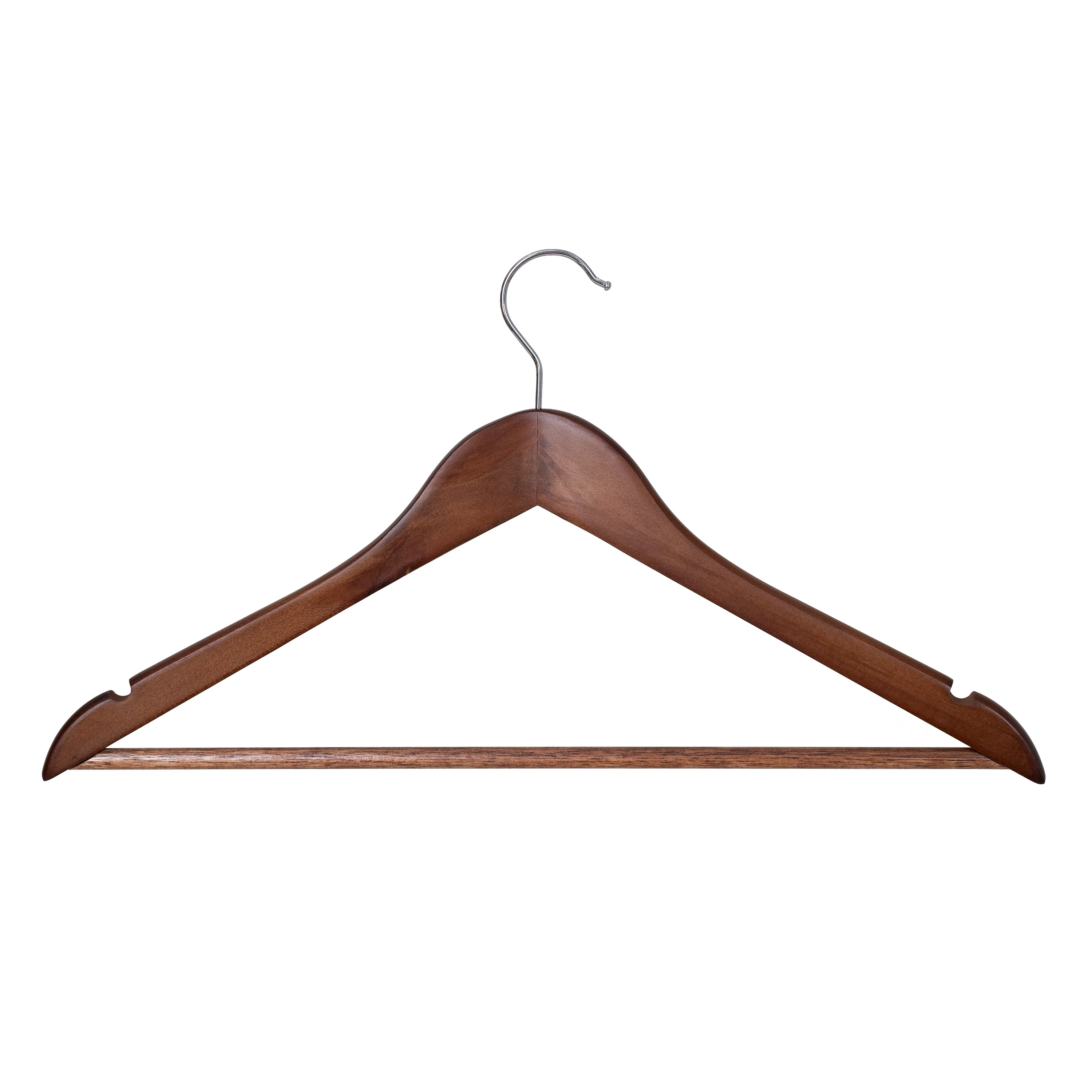 Better Homes & Gardens Solid Walnut Wood Suit Hangers, 60 Pack