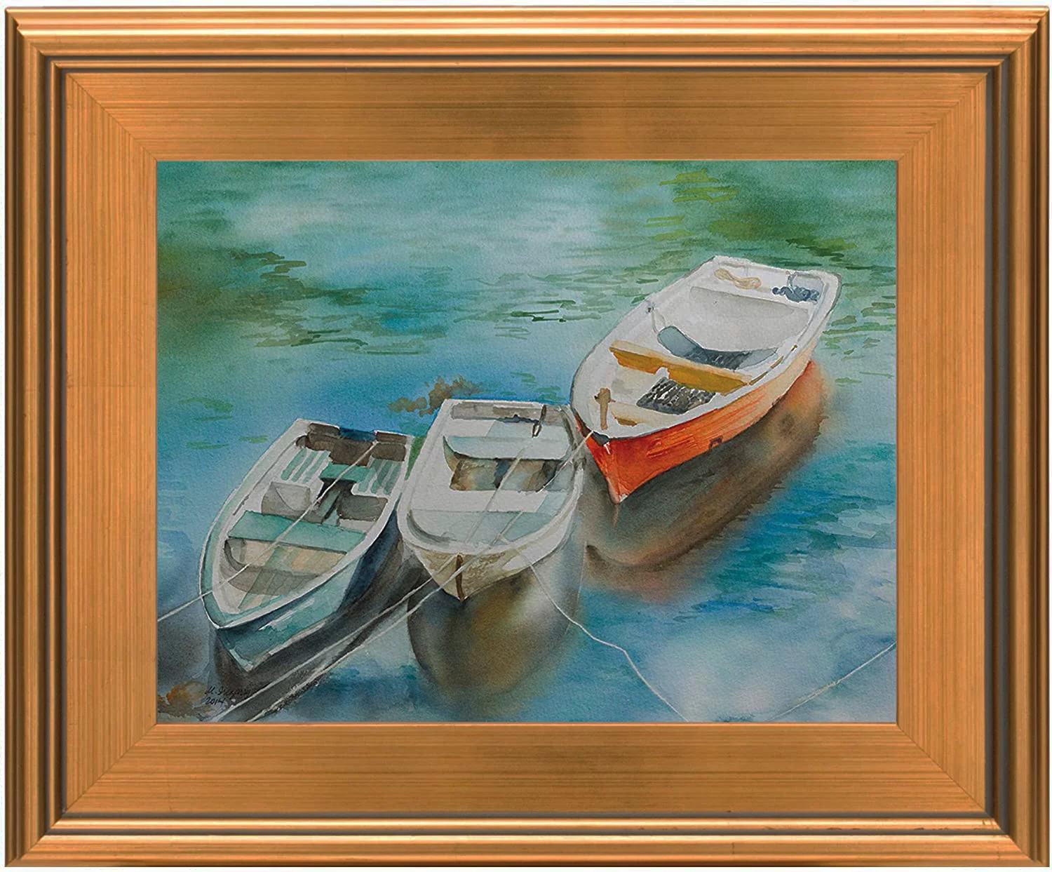 Creative Mark Plein Air Wooden Picture Frame - 3X4 Gold - Professional Single Frame for Art Panels, Stretched Canvas, Pictures and More, glass and backing not included