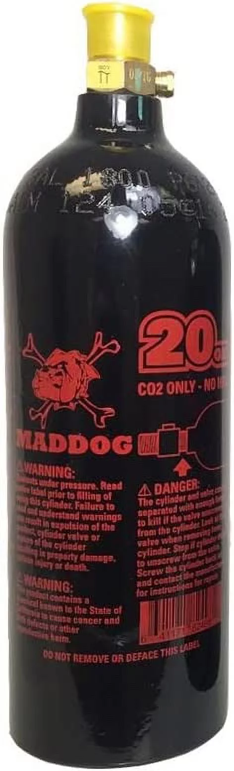Maddog 20Oz. CO2 Aluminum Paintball Tank~Black - Single
