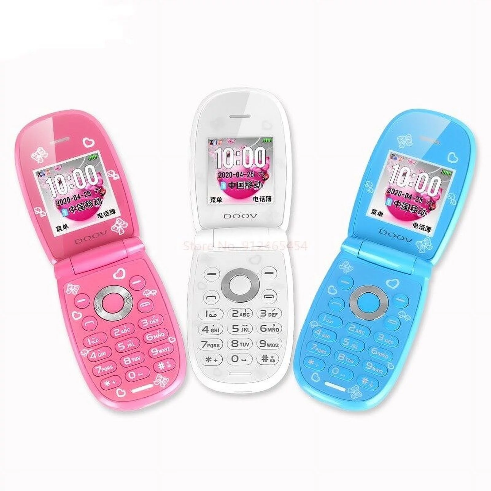W88 Kawaii Flip Phone Women Super Small 2G GMS Cellphone Version Personality Mini Cute Pocket Children Mobile Phone