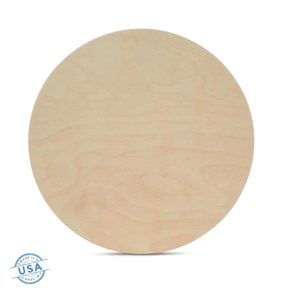 Wood Circles 14 inch 1/2 inch Thick, Unfinished Birch Plaques, Pack of 10 Wooden Circles for Crafts and Blank Sign Rounds, by Woodpeckers