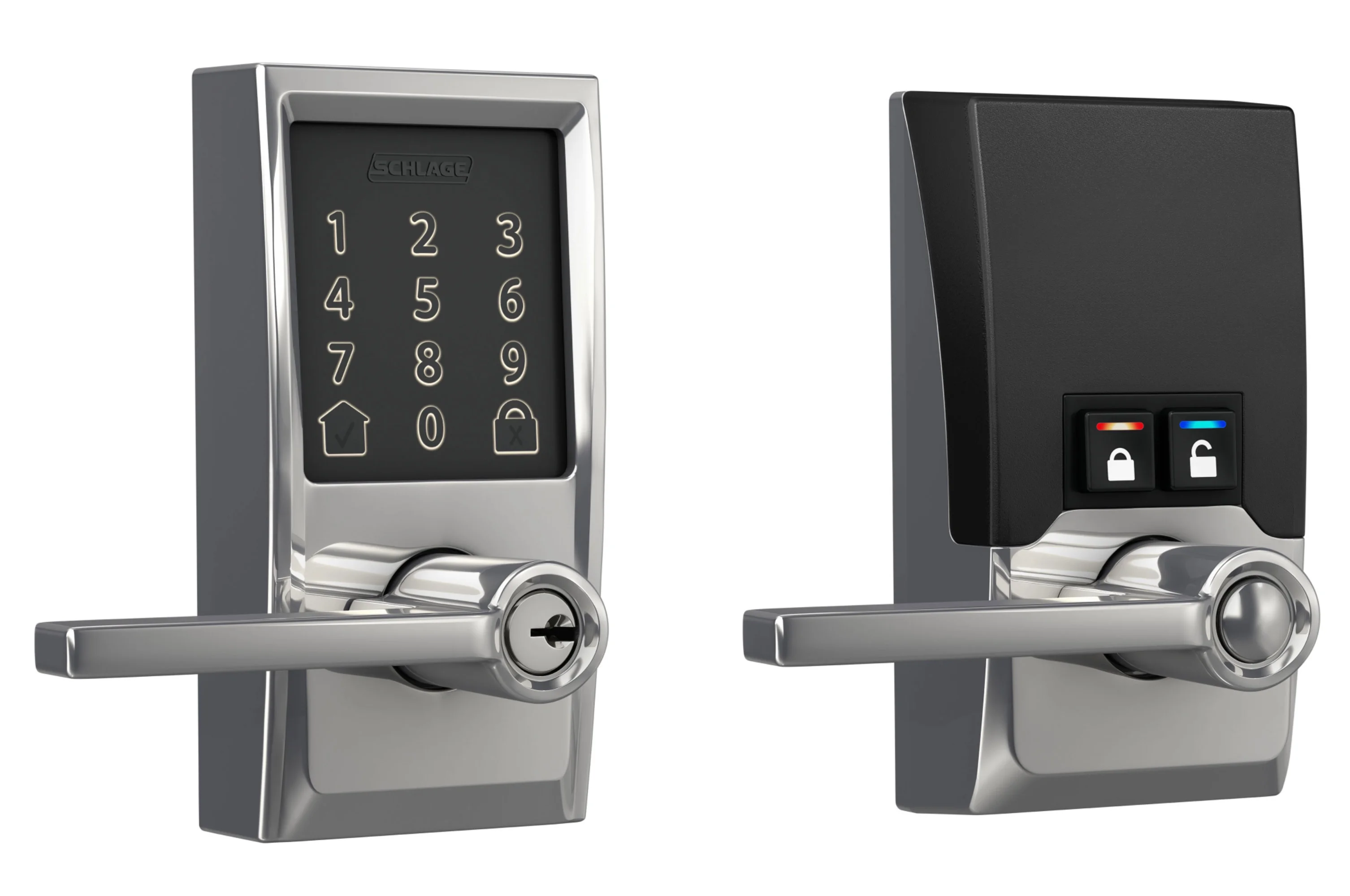 Schlage Fe789wb-Cen-Lat Encode Wifi Enabled Electronic Keypad Latitude Door Lever - Chrome