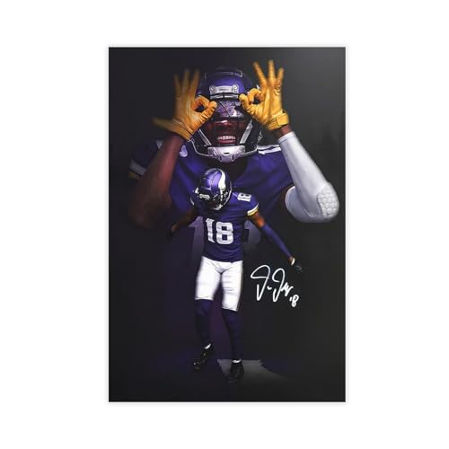 Sarqi Sports Poster Justin Jefferson (2) Canvas Poster Bedroom Decor Sports Landscape Office Room Decor Gift 12x18inch(30x45cm) Unframe: