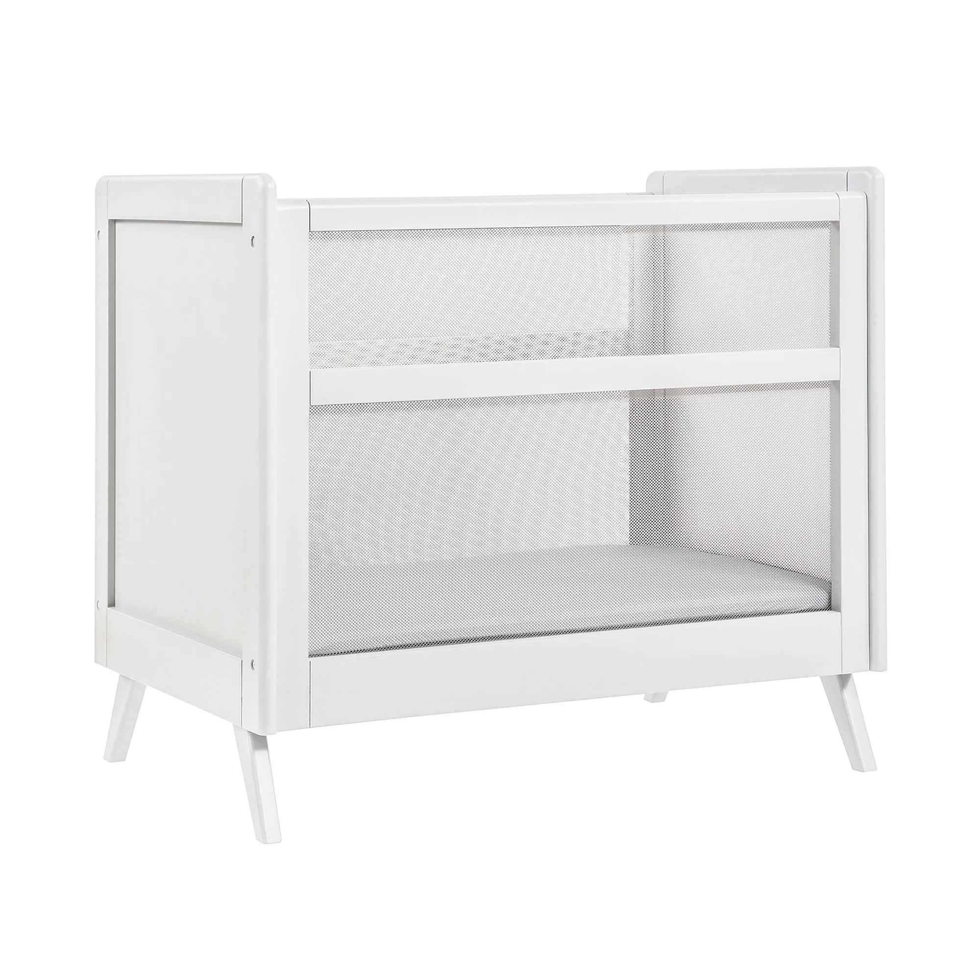 BreathableBaby 2-in-1 Breathable Mesh Mini Crib with Mattress – White