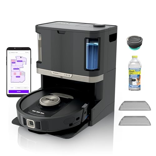 Shark Robot Vacuum & Mop Combo, PowerDetect NeverTouch Pro, Self-Emptying, Self-Refill with Self-Clean Pad Wash & Dry, 60-Day Debris Capacity, 30-Day Refill Tank, 5 PowerDetect Technologies, AV2800ZE