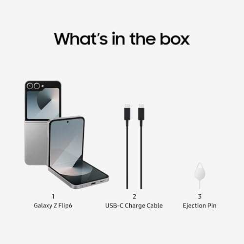 SAMSUNG Galaxy Z Flip 6 AI Cell Phone, 256GB Unlocked Android Smartphone, FlexCam, Photo Assist, Camcorder Mode, Live Interpreter, Foldable Design, 2024, US 1 Yr Manufacturer Warranty, Blue